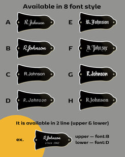 Bell/Vintage(Les Paul) 2-Hole Custom Engraved Truss Rod Cover - Inlay Stickers Jockomo