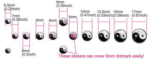 Yin & Yang - Fret Markers for Guitars & Bass - Inlay Stickers Jockomo